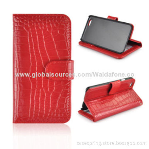 Crocodile Protective Sleeves for iPhone 6, Stand Leather Business Card Wallet
